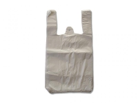 100 x Tragetaschen - Plastiktüten Hemdchentragetaschen - 12my Tüten 28x14x48cm - Weiß